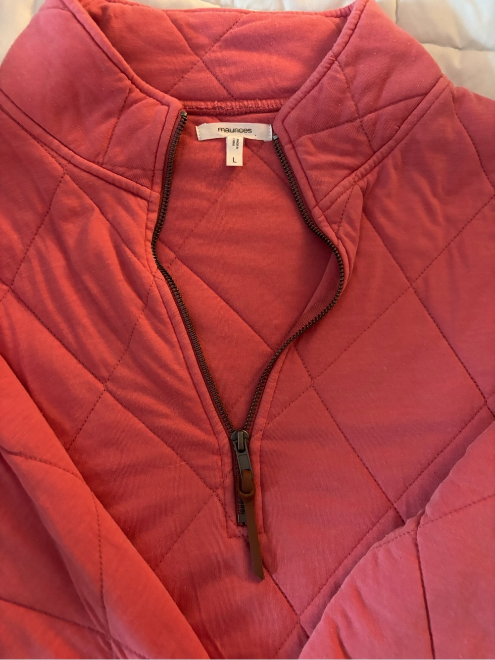Maurices Quilted Pink Pullover Jacket - Women's Large